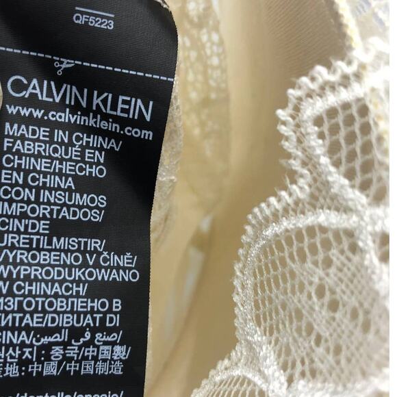 CALVIN KLEIN BLACK FAN LACE UNDERWIRE BODYSUIT IVORY - Picture 5 of 5